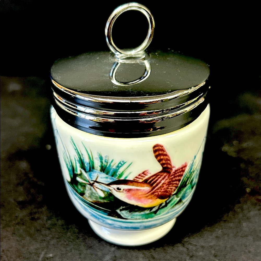 Vintage 1980’s “Royal Worcester” porcelain double bird motif  egg coddler